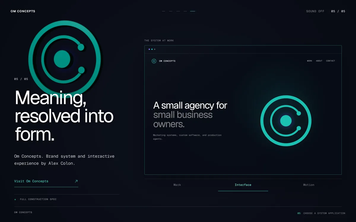 Real capture of chapter five: the mark resolved into a mock site interface with the system applications