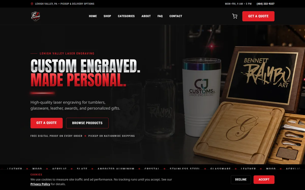 CJ Customs Website Rebuild cover